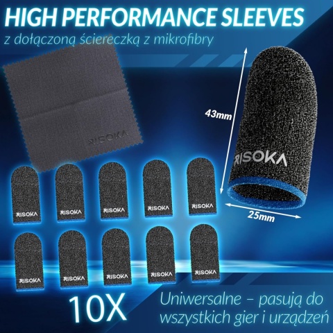 10 sztuk Gaming Finger Sleeves
