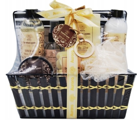 Aurora Zestaw Prezentowy 7 Kosmetyków w Metalowym Koszyku Biała Herbata