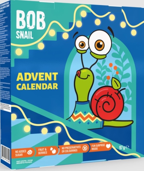 BOB SNAIL KALENDARZ ADWENTOWY 2025 ZDROWE PRZEKĄSKI I ZABAWKI ŚWIĘTA 2025