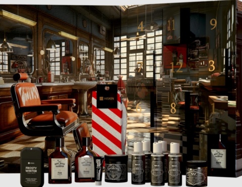 HISKIN MEN ZESTAW KALENDARZ ADWENTOWY 2025 12 KOSMETYKÓW SKARPETKI PREZENT