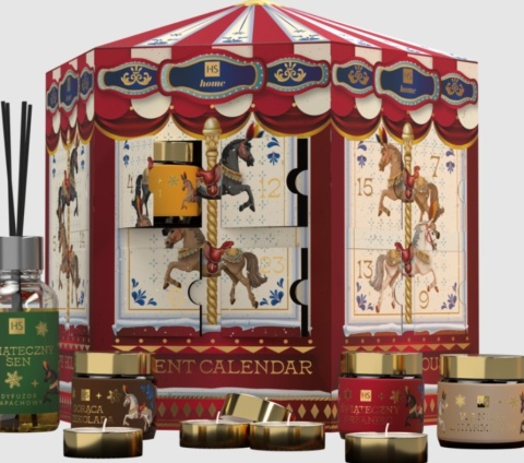 HISKIN ZESTAW KALENDARZ ADWENTOWY 2025 ŚWIECE DYFUZOR ZAPACHOWY 24 ELEMENTY