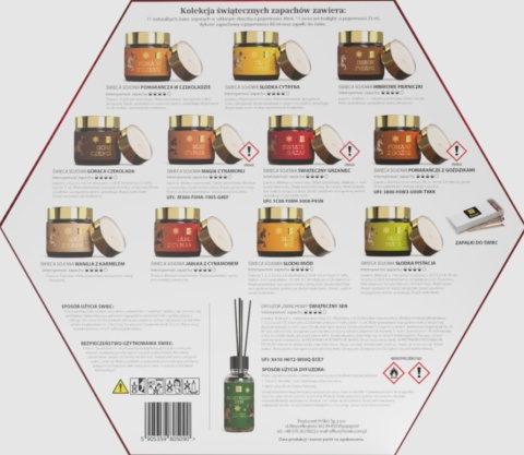 HISKIN ZESTAW KALENDARZ ADWENTOWY 2025 ŚWIECE DYFUZOR ZAPACHOWY 24 ELEMENTY