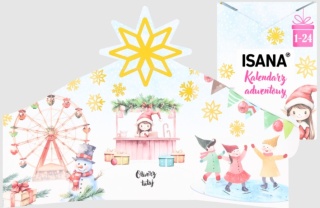 ISANA KALENDARZ ADWENTOWY 2025 24 KOSMETYKI, PREZENT URODY MASKA OCZY
