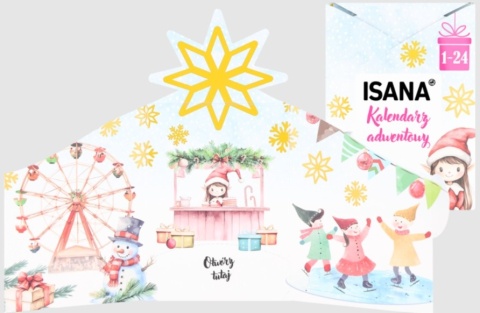 ISANA KALENDARZ ADWENTOWY 2025 24 KOSMETYKI, PREZENT URODY MASKA OCZY