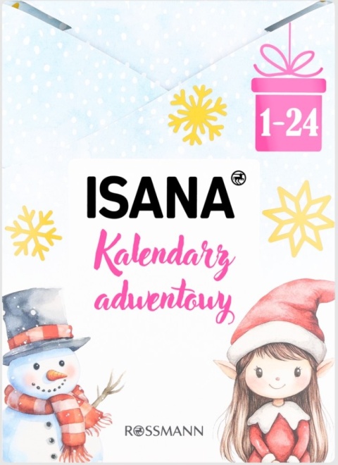 ISANA KALENDARZ ADWENTOWY 2025 24 KOSMETYKI, PREZENT URODY MASKA OCZY