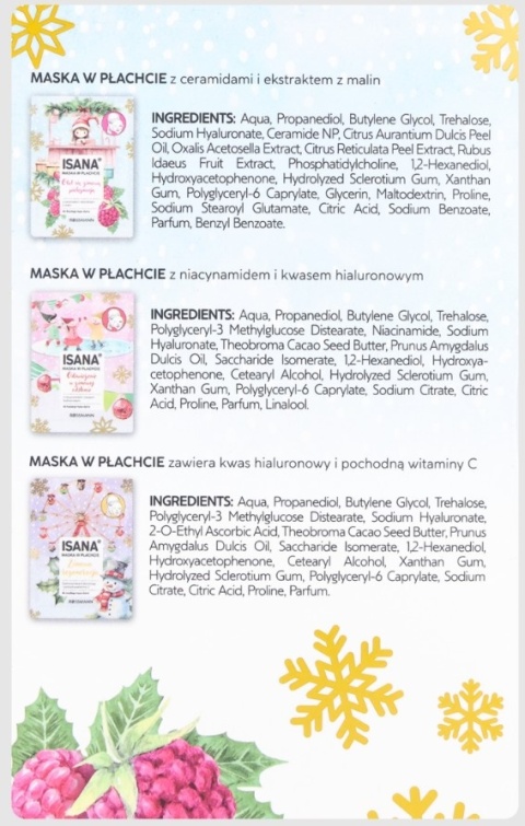 ISANA KALENDARZ ADWENTOWY 2025 24 KOSMETYKI, PREZENT URODY MASKA OCZY