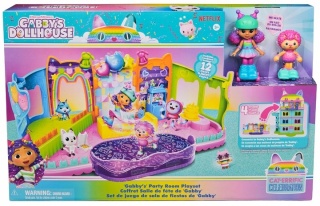 KOCI DOMEK GABI DUŻY ZESTAW POKÓJ IMPREZOWY Z RAMPĄ + 2 FIGURKI NA WROTKACH