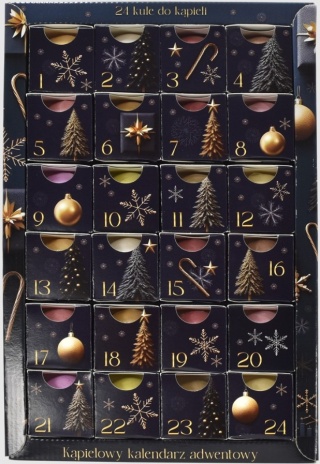 MANUFAKTURA PIĘKNA KALENDARZ ADWENTOWY 2025 24 KULE DO KĄPIELI (24×50 g)