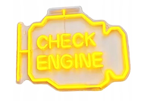 NEON LAMPKA NOCNA WISZĄCA ŻÓŁTY LED CHECK ENGINE DEKORACJA LED PILOT