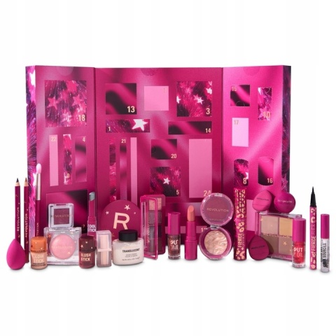 Revolution kalendarz adwentowy 2025 kosmetyki makijaż makeup 24 dni prezent