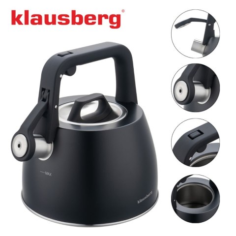 CZAJNIK STALOWY Z GWIZDKIEM 2,5L KLAUSBERG KB-7915