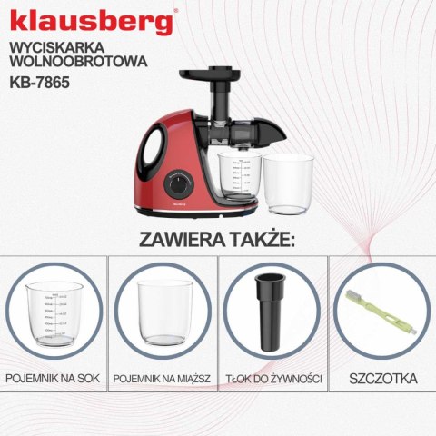 SOKOWIRÓWKA WYCISKARKA WOLNOOBROTOWA KLAUSBERG KB-7865