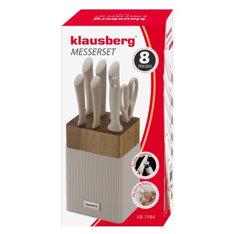 ZESTAW NOŻY W BLOKU AKACJOWYM KLAUSBERG KB-7984